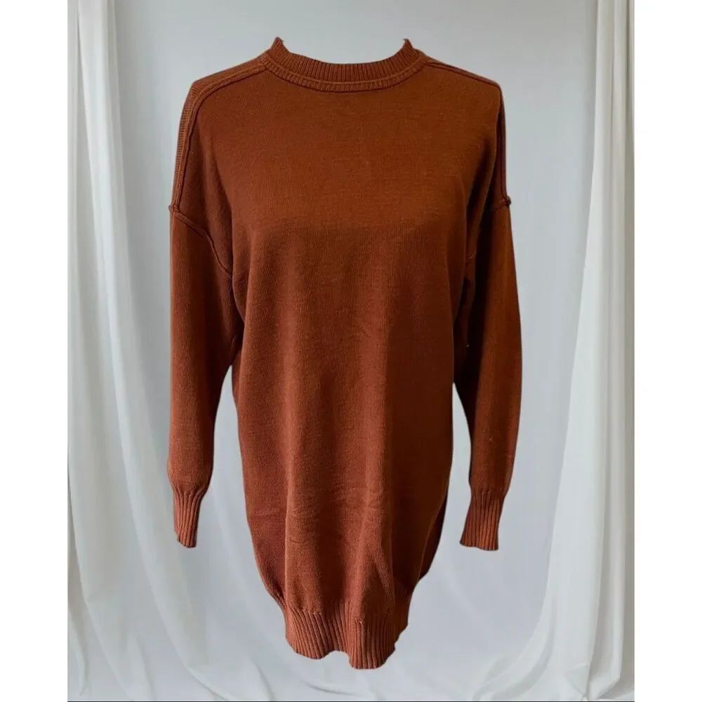 143 Story Women's Size Medium Cinnamon Brown-Red Soft Knit Sweater Dress